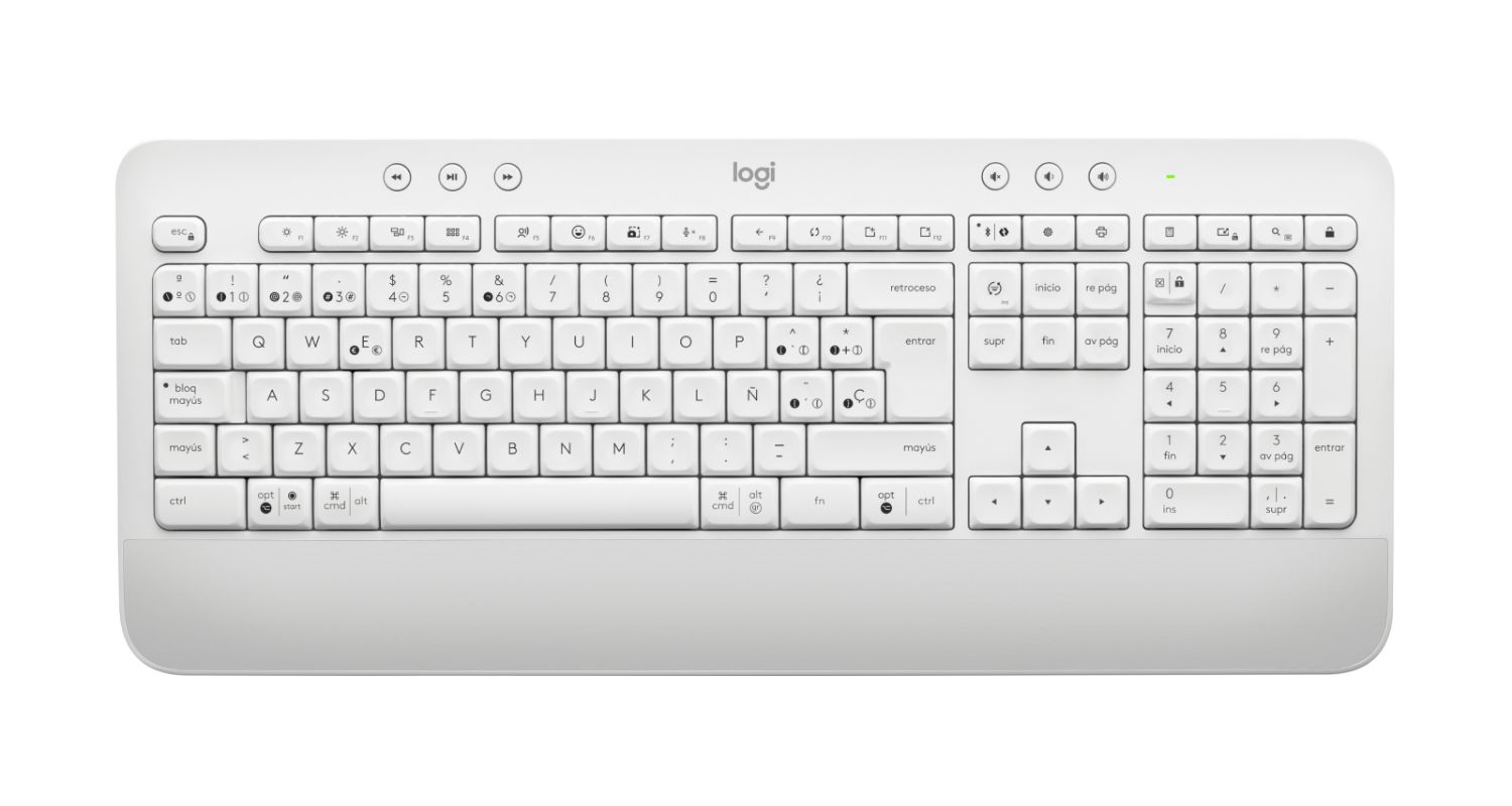LOG-TEC SET SG MK650 BUS WH - Kit Teclado + Rat�n Logitech Signature MK650 Multimedia Reposamu�ecas QWERTY 118 Teclas Bluetooth �ptico Diestro 4000dpi 5 Botones Blanco (920-011026)