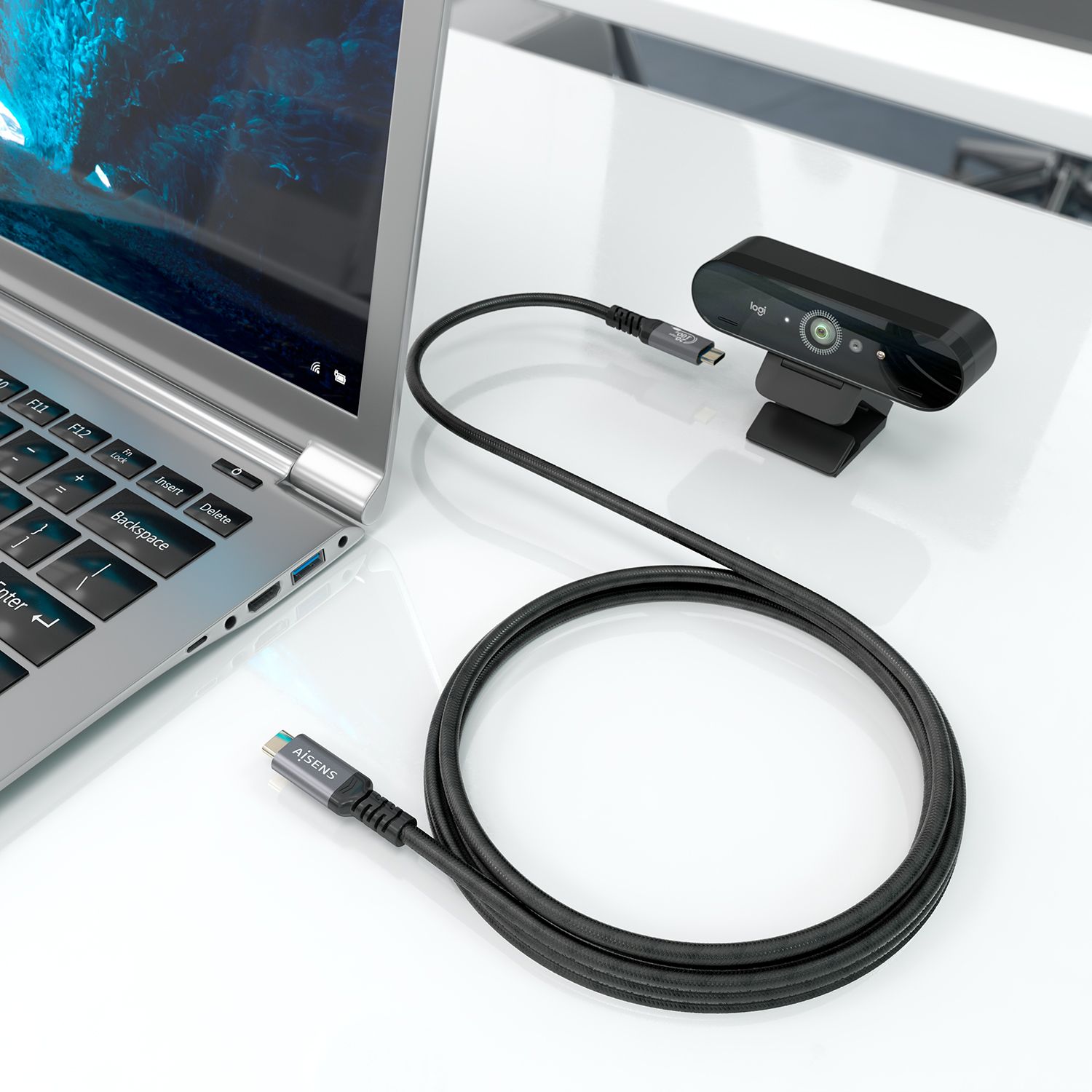 A107-0988 - Cable AISENS USB-C/M a USB-C/M PD 3.0 100W 3m Negro (A107-0988)