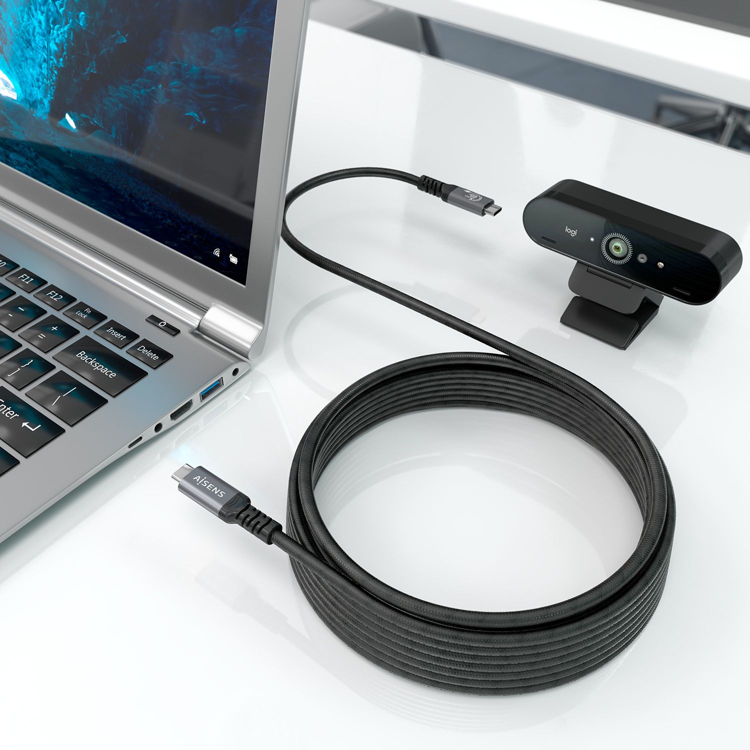 A107-0991 - Cable AISENS USB-C/M a USB-C/M 4K PD 3.0 60W 7m Negro (A107-0991)