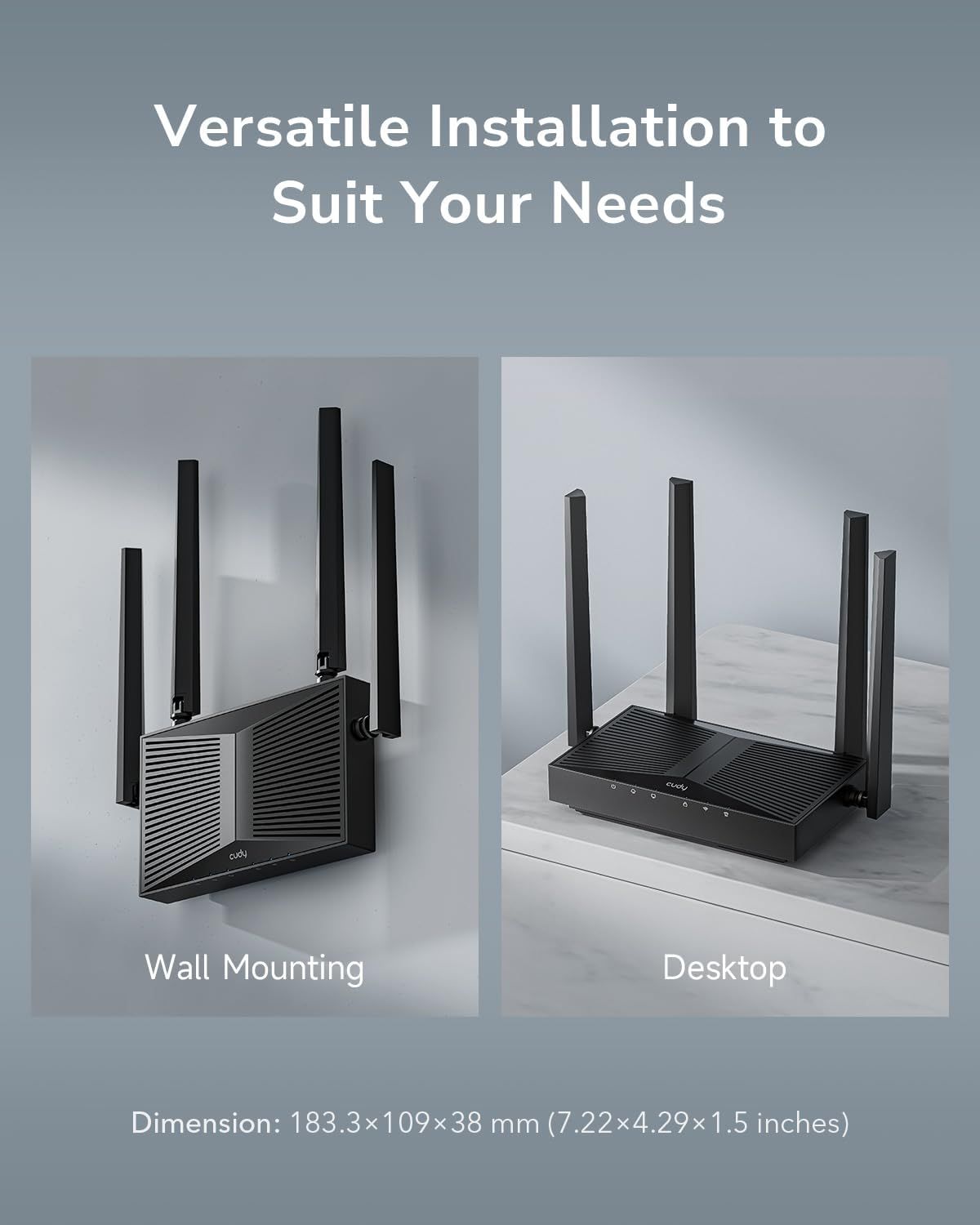 AP3000D - Punto de Acceso CUDY 1xRJ45 WiFi 6 Dual Band Ethernet LAN GbE 4 Antenas Externas 5 dBI Negro (AP3000D)