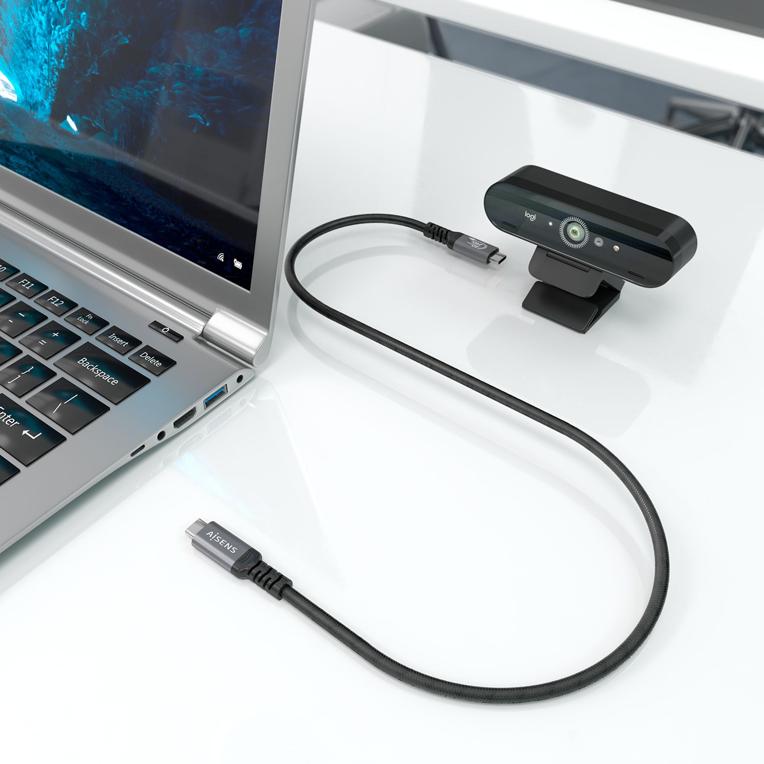 A156-0993 - Cable AISENS USB-C 4.0/M a USB-C 4.0/M 8K PD 3.1 240W 0.5m Negro (A156-0993)