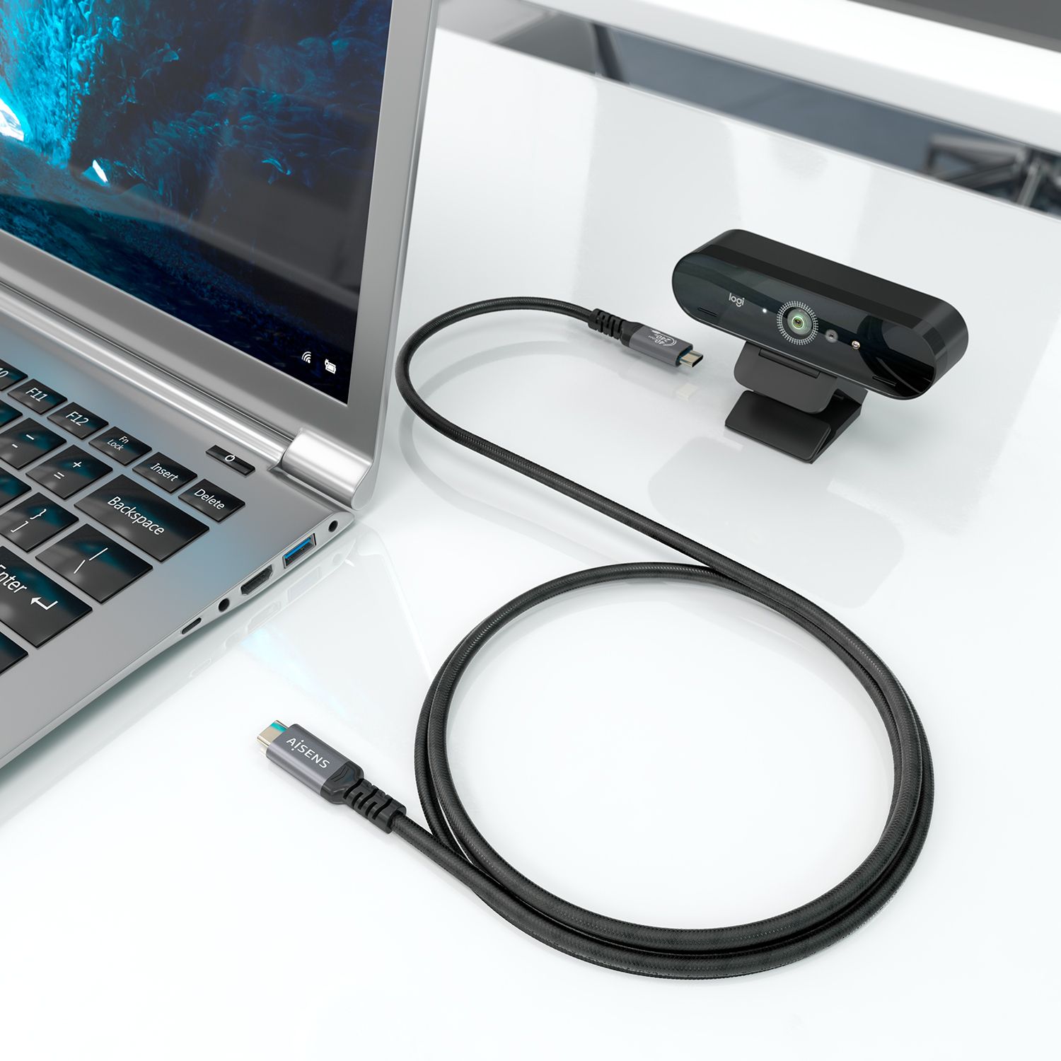 A156-0996 - Cable AISENS USB-C 4.0/M a USB-C 4.0/M 8K PD 3.1 240W 2m Negro (A156-0996)