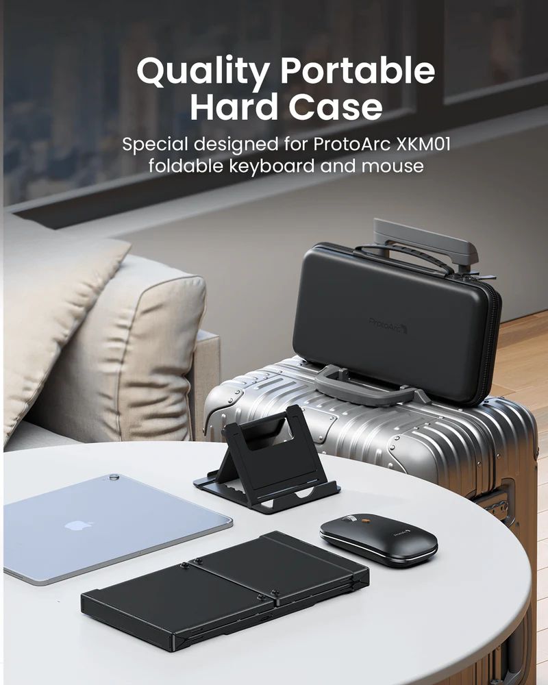 CP015223 - Kit Teclado Plegable + Rat�n ProtoArc XKM01 QWERTY 105 Teclas Bluetooth 5.1 USB-C Estuche Protector Negro (CP015223)