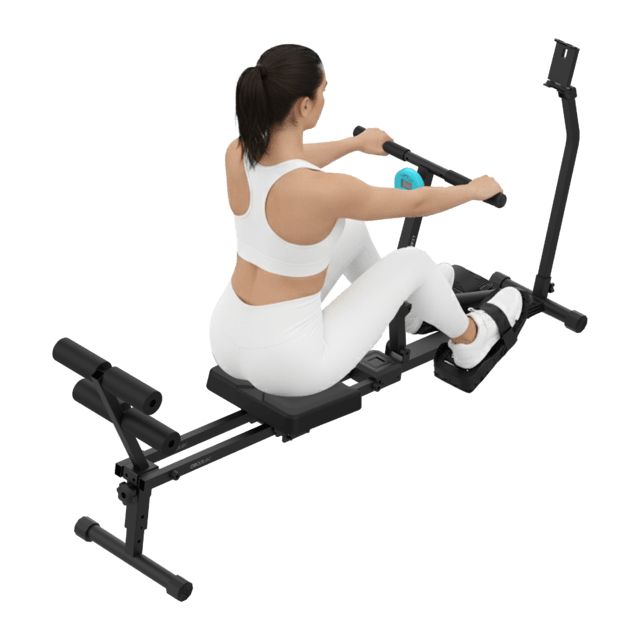 A01_EU01_118904 - Remo de Fitness Cecotec Drumfit Rower CompactROW. Resistencia hidr�ulica ajustable en 12 niveles, Soporta hasta 110 kg, dise�o plegable. (A01_EU01_118904)