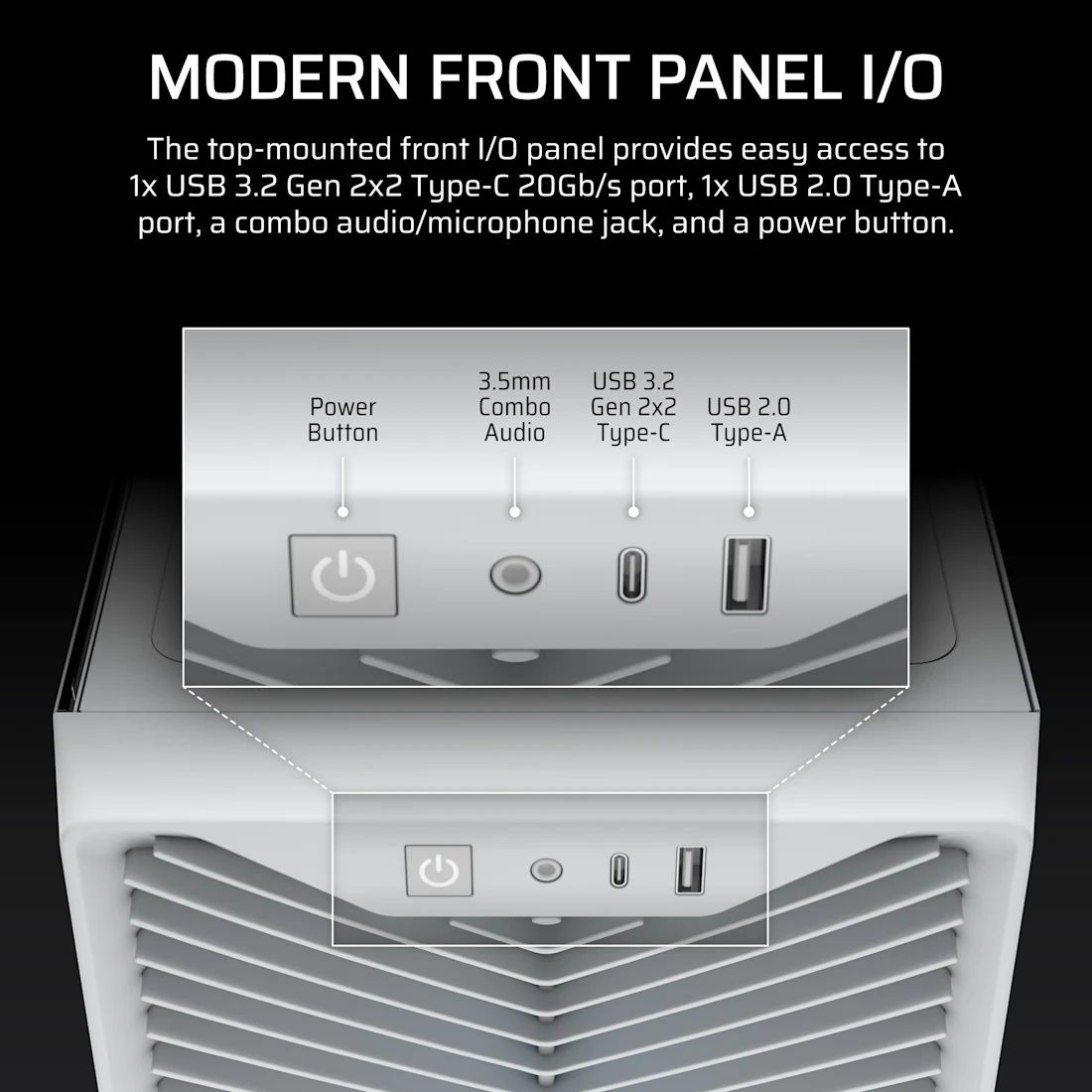 CC-9011345-WW - Caja Corsair 3200D RS ARGB Panel Lateral de Cristal Templado 1xUSB 2.0 1xUSB-C 3.2 ATX Mini-ATX mATX Blanca (CC-9011345-WW)