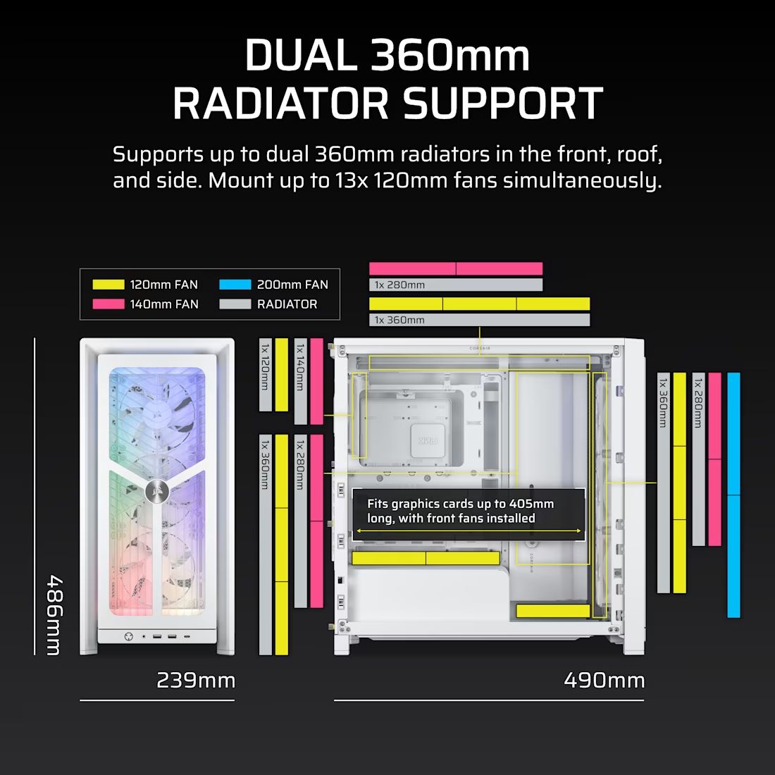 CC-9011303-WW - Caja Corsair FRAME 4000X RS ARGB Panel Lateral de Cristal Templado 1xUSB-A 3.1 1xUSB-C 3.2 ATX Blanca (CC-9011303-WW)
