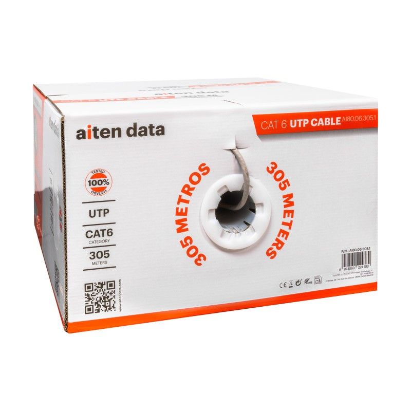 AI80.06.305.1 - Bobina Aiten Data Cat.6 UTP 305m Gris (AI80.06.305.1)