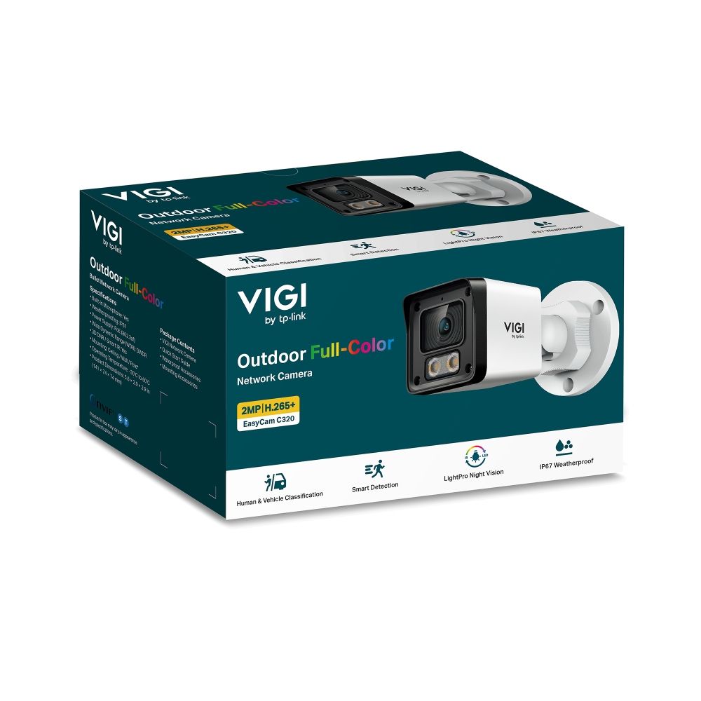 EasyCam C320(6MM) - C�mara IP TP-Link VIGI Bullet 2mp FullColor Micr�fono Integrado Ethernet PoE IP67 Visi�n Nocturna Exterior (EasyCam C320 6MM)