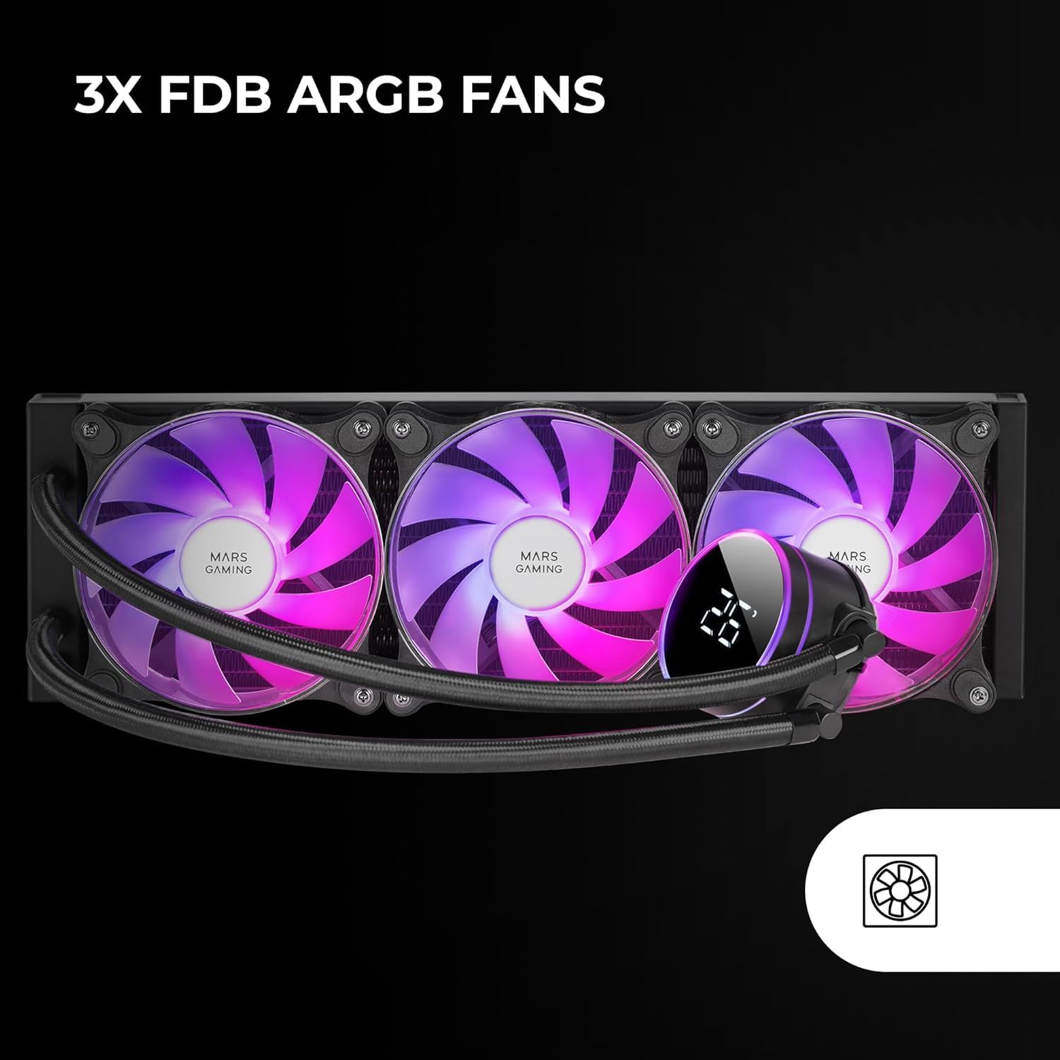 MLLCD360 - Refrigeracin Lquida CPU Mars Gaming FRGB 3x120mm Negra (MLLCD360)