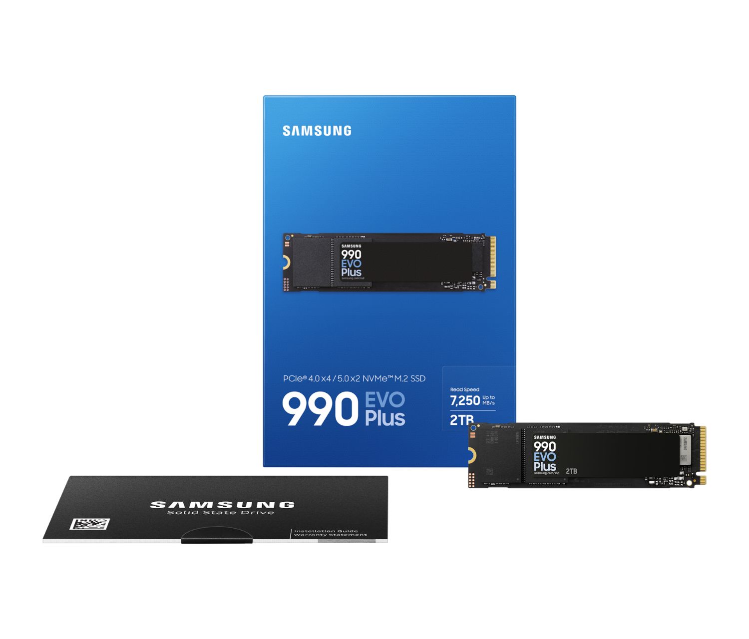 MZ-V9S2T0BW - Disco SSD Samsung 990 EVO Plus 2Tb M.2 2280 NVMe V-NAND TLC Lectura 7150Mb/s Escritura 6300Mb/s PC (MZ-V9S2T0BW)