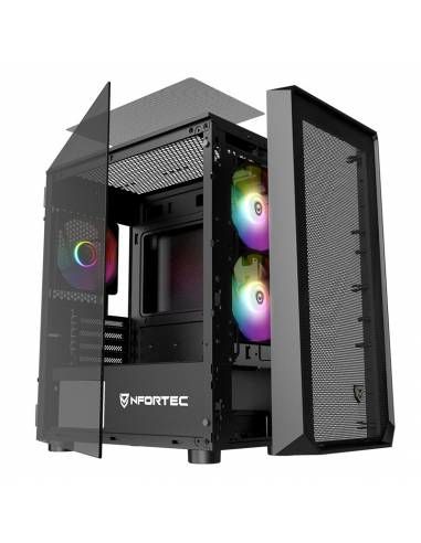 NF-CS-DYS-B - Caja Gaming Nfortec Ventana Lateral de Cristal Templado 2xUSB 2.0 1xUSB 3.0 mATX ITX Negra (NF-CS-DYS-B)