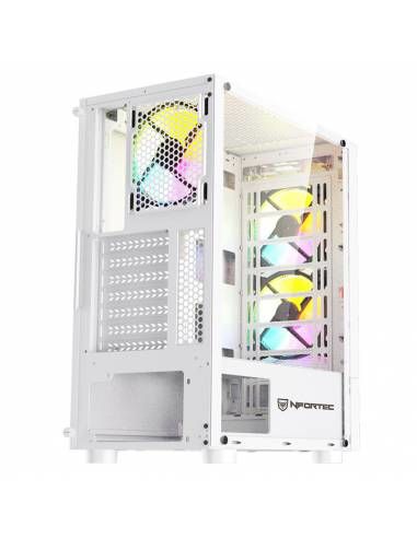 NF-CS-CAELUM-WHITE - Caja Nfortec Caelum Ventana Lateral de Cristal Templado 2xUSB 2.0 1xUSB 3-0 RGB ATX mATX ITX Blanca (NF-CS-CAELUM-WHITE)