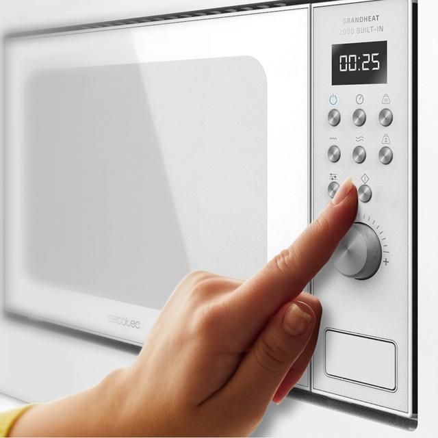 01378 - Microondas encastrable CECOTEC GrandHeat 2000 Built-In, Digital de 700W, Integrable, 20l, Grill, 9 Funciones preconfiguradas, Quick Start, Diseo elegante, Blanco (01378)