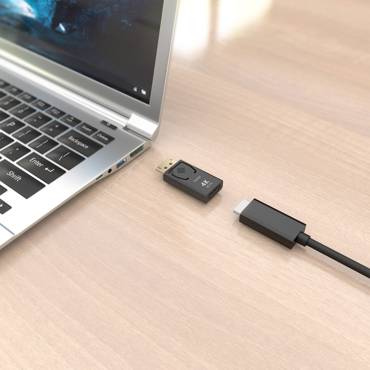 A125-0908 - Conversor AISENS Displayport/M a HDMI 4K@60Hz/H Negro (A125-0908)