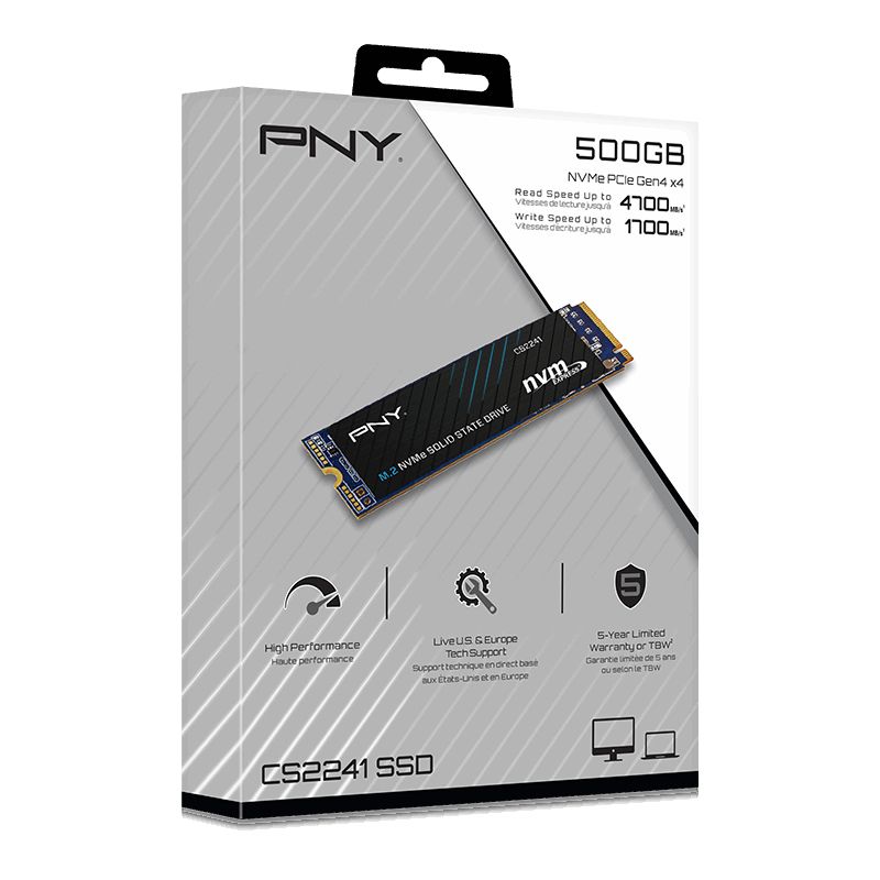 M280CS2241-1TB-RB - Disco SSD PNY CS2241 1Tb M.2 NVMe PCIe 4.0 ECC 3D NAND Lectura 5100 Mb/s 3200 Mb/s PC/Notebook (M280CS2241-1TB-RB)