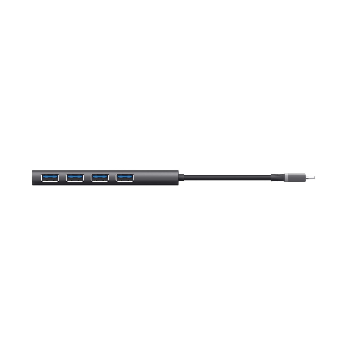 24948 - Hub Trust Halyx USB-A a 4xUSB-C 3.0 Gris/Negro (24948)