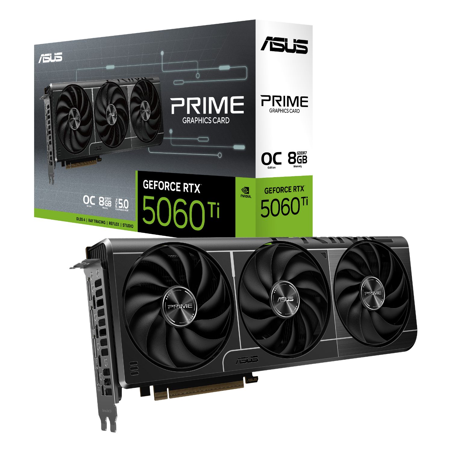 90YV0MP0-M0NA00 - Tarjeta Grfica ASUS PRIME Nvidia GeForce RTX 5060 Ti OC Edition 8Gb GDDR7 3xDP 2.1b 1xHDMI 2.1b PCIe 5.0 HDCP 2.3 Open GL 4.6 (90YV0MP0-M0NA00)