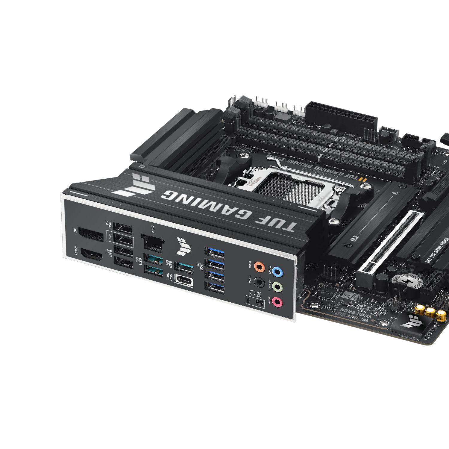90MB1IX0-M0EAY0 - ASUS TUF GAMING B850M-PLUS: (AM5) 4DDR5 M.2 SATA3 PCIe USB 2.0 USB-A 3.0/3.1 DP HDMI 7.1 mATX Ethernet 2.5GbE