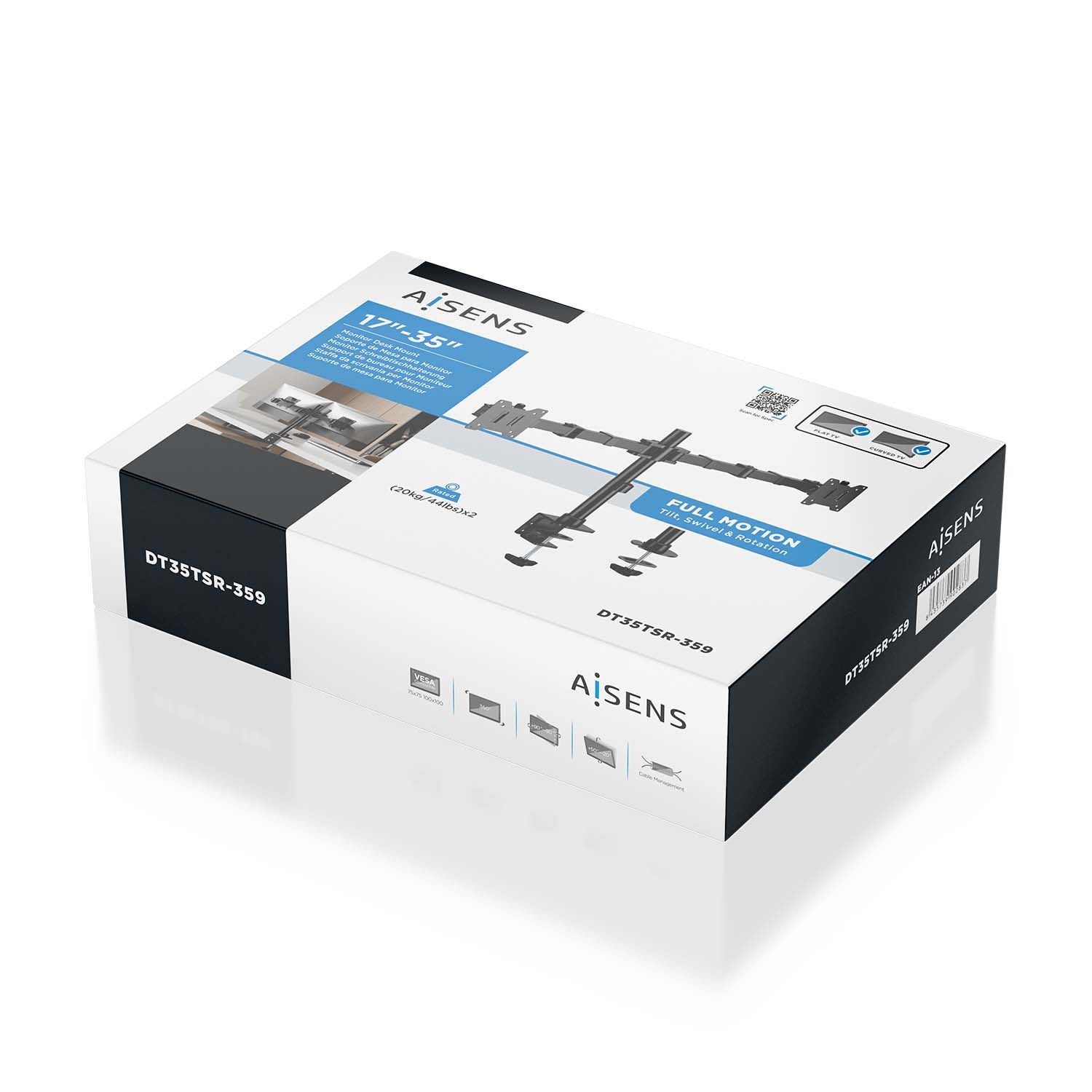 DT35TSR-359 - Soporte Mesa AISENS 2Brazos 17