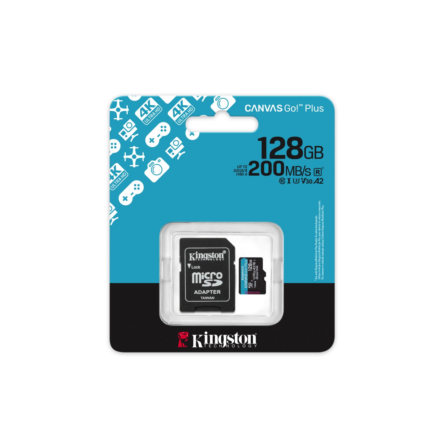 SDCG4/128GB - Kingston Micro SDXC Canvas Go Plus 200R 128Gb +Adaptador. (SDCG4/128GB)