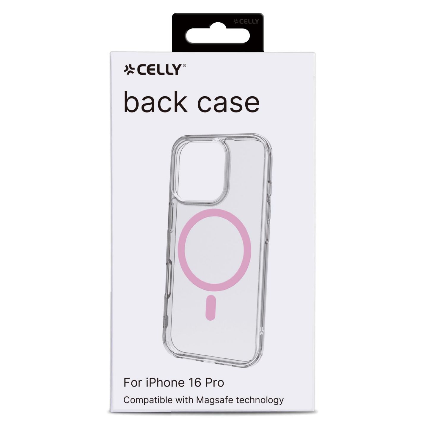 GELSKINMAG1113P - Funda CELLY iPhone 16 Pro Transparente/Rosa. (GELSKINMAG1113P)