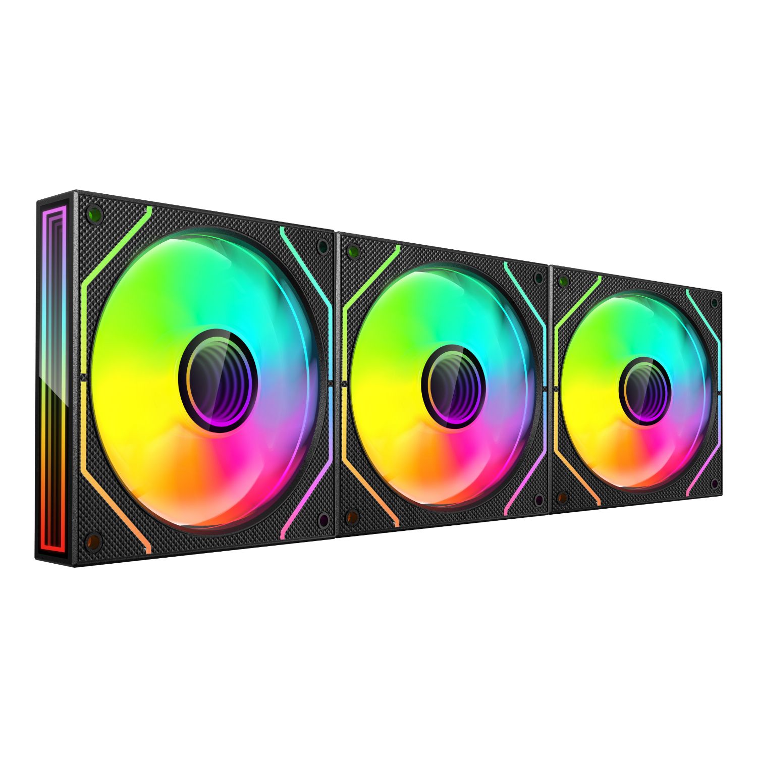 MF3DPROKIT - Ventilador MARS GAMING ARGB 3Unidades, 120mm, con HUB ARGBy mando a distancia. Negro(MF3DPROKIT)