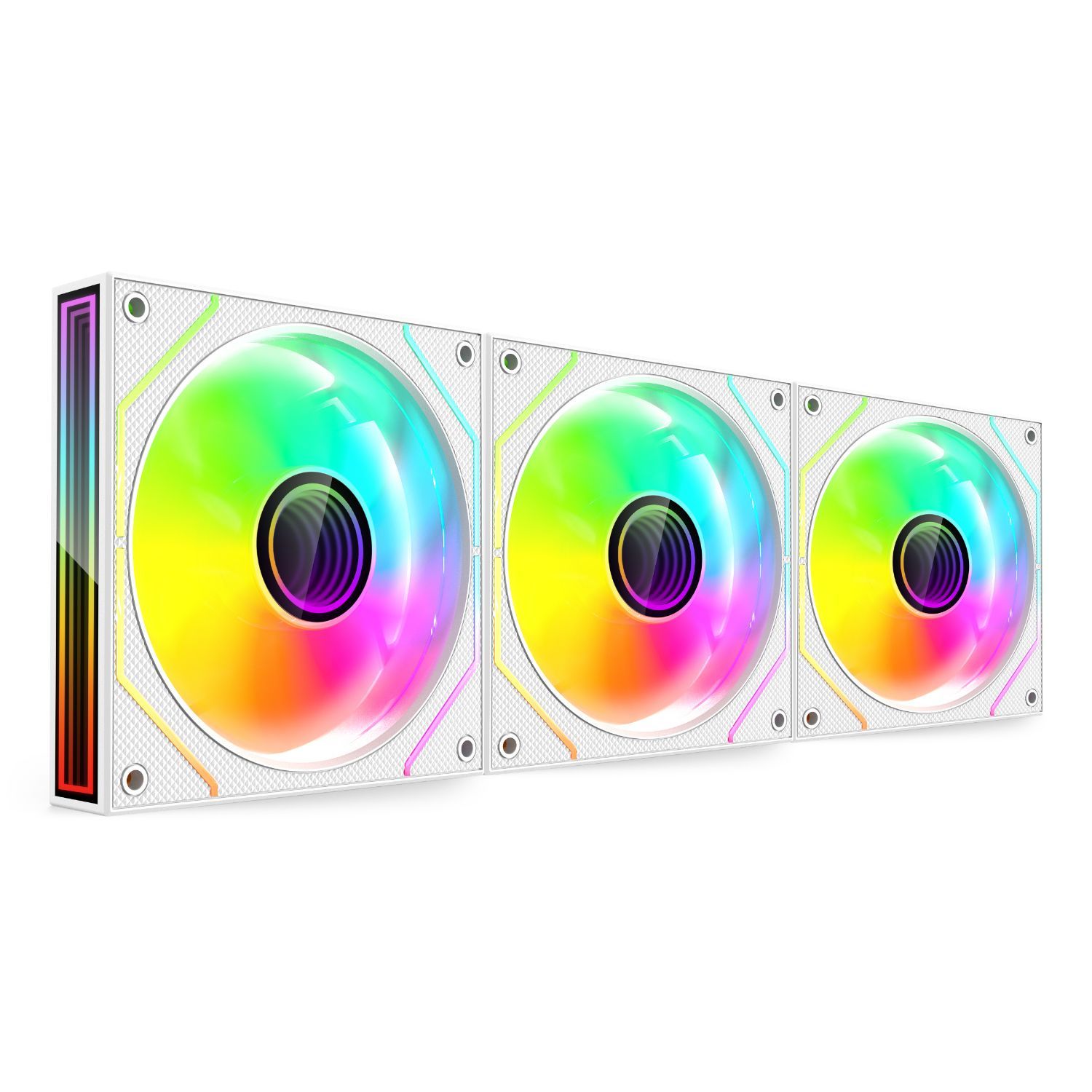MF3DPROKITW - Ventilador MARS GAMING ARGB 3Unidades, 120mm, con HUB ARGBy mando a distancia. Blanco (MF3DPROKITW)
