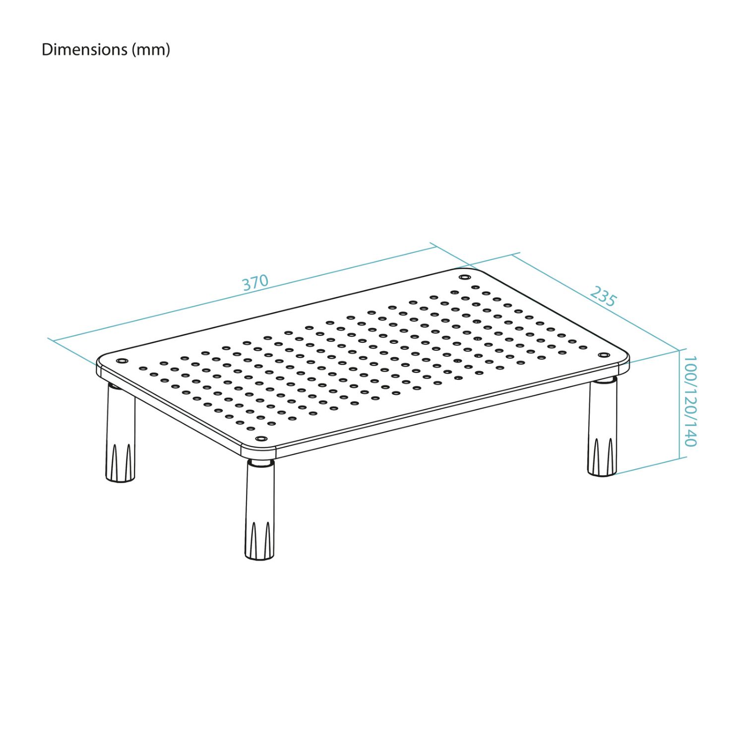 TQMR086 - Soporte Elevador TOOQ para Monitor/Porttil Hasta 20kg, 3alturas, Negro. (TQMR086)