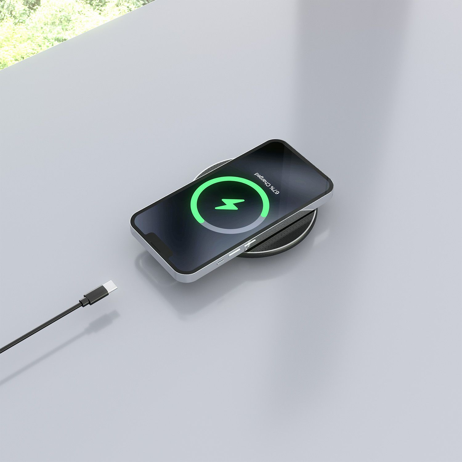 ASCH-15W1WC058-BK - Cargador AISENS Inalmbrico Qi Usb-C 15W/5W/ Negro (ASCH-15W1WC058-BK)