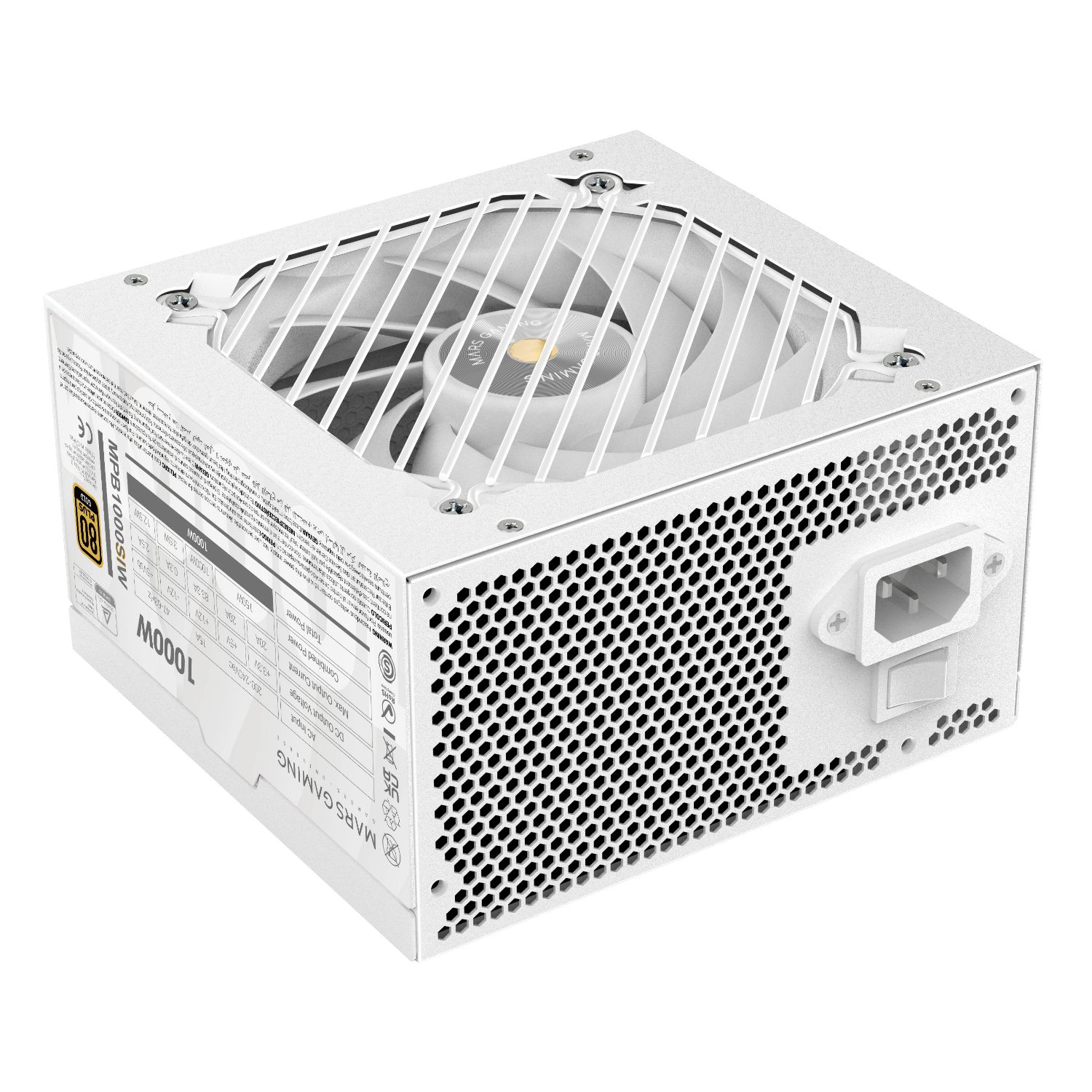 MPB1000SIW - Fuente Mars Gaming ATX 1000W Modular 140mm 80+ Bronze Blanca (MPB1000SIW)