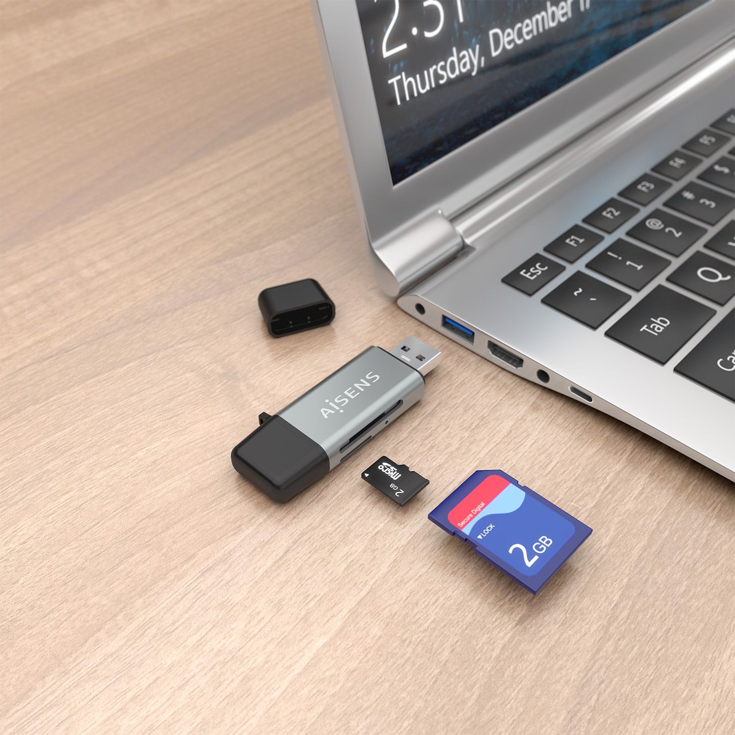 ASCR-2AC11-GR - Lector Tarjetas AISENS USB-A/C 3.0 Gris ASCR-2AC11-GR