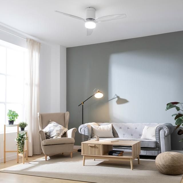 08498 - Ventilador de Techo CECOTEC EnergySilence Aero 5285 Sun WhiteTransparent 40W 3 Aspas WiFi (08498)