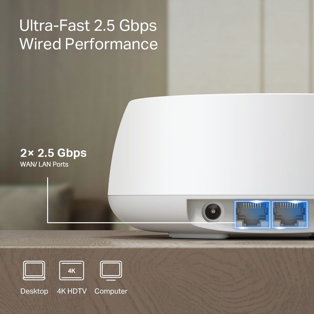DECO BE25(2-pack) - Extender TP-Link DECO BE25 Sistema Mesh WiFi 7 DualBand 2xRJ45 Antena Interna Blanco (DECO BE25 2-PACK)