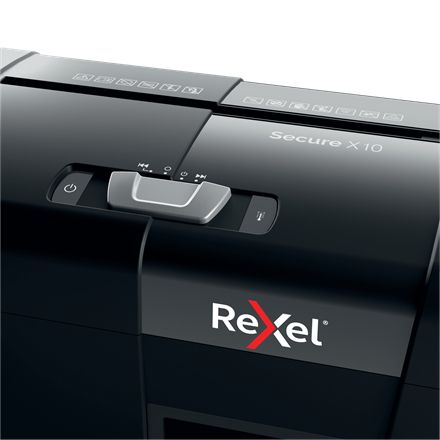 2020124EU - Destructora Rexel Secure X10 Papel/Grapas/Clips Corte en Partculas P-4 18L Negra (2020124EU)