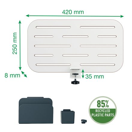 6548-00-00 - Organizador de Escritorio Leitz Ergo Small Pegboard con Accesorios 42x25cm Blanco (6548-00-00)