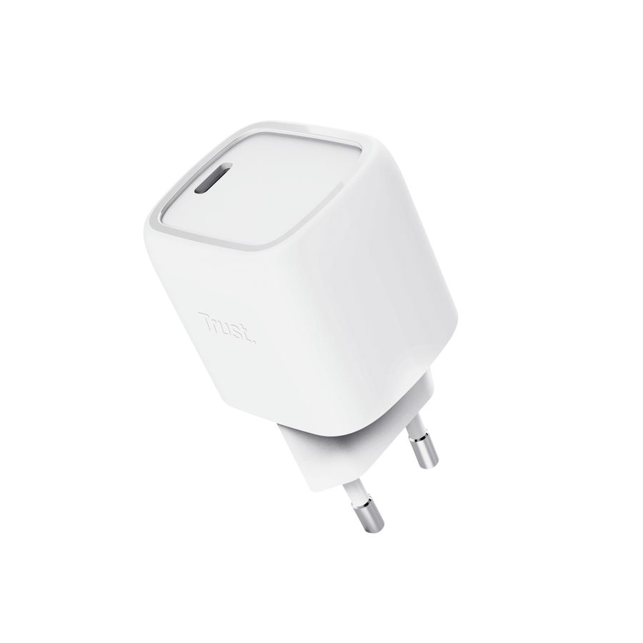 25520 - Cargador de Pared Trust Maxo GaN 30W QC 3.0 1xUSB-C Blanco (25520)