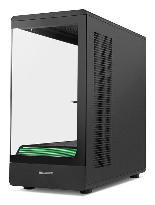 NXHUMMERSIGNALBK - Caja Nox Hummer Signal Frameless Panel Lateral de Cristal Templado ARGB 2xUSB-A 3.0 1xUSB-C 3.1 ATX mATX Negra (NXHUMMERSIGNALBK)