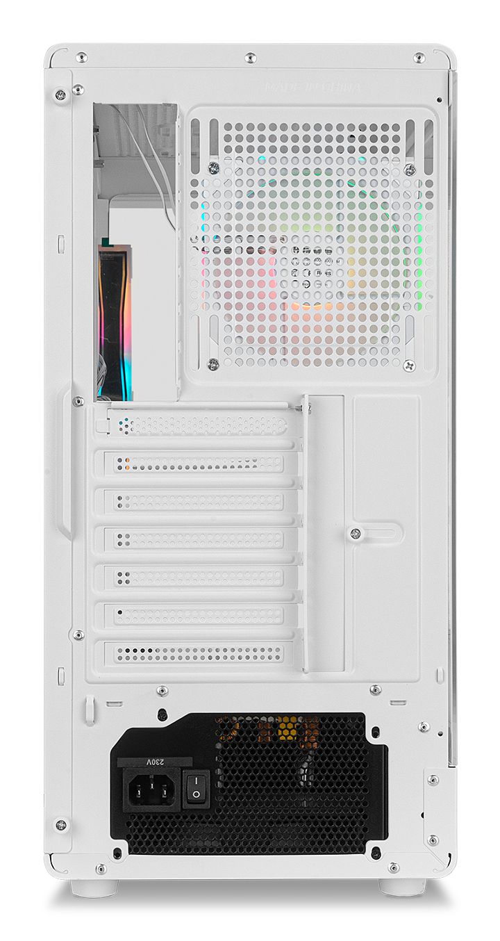 NXHUMMERSIGNALWH - Caja Nox Hummer Signal Frameless Panel Lateral de Cristal Templado ARGB 2xUSB-A 3.0 1xUSB-C 3.1 ATX mATX Blanca (NXHUMMERSIGNALWH)