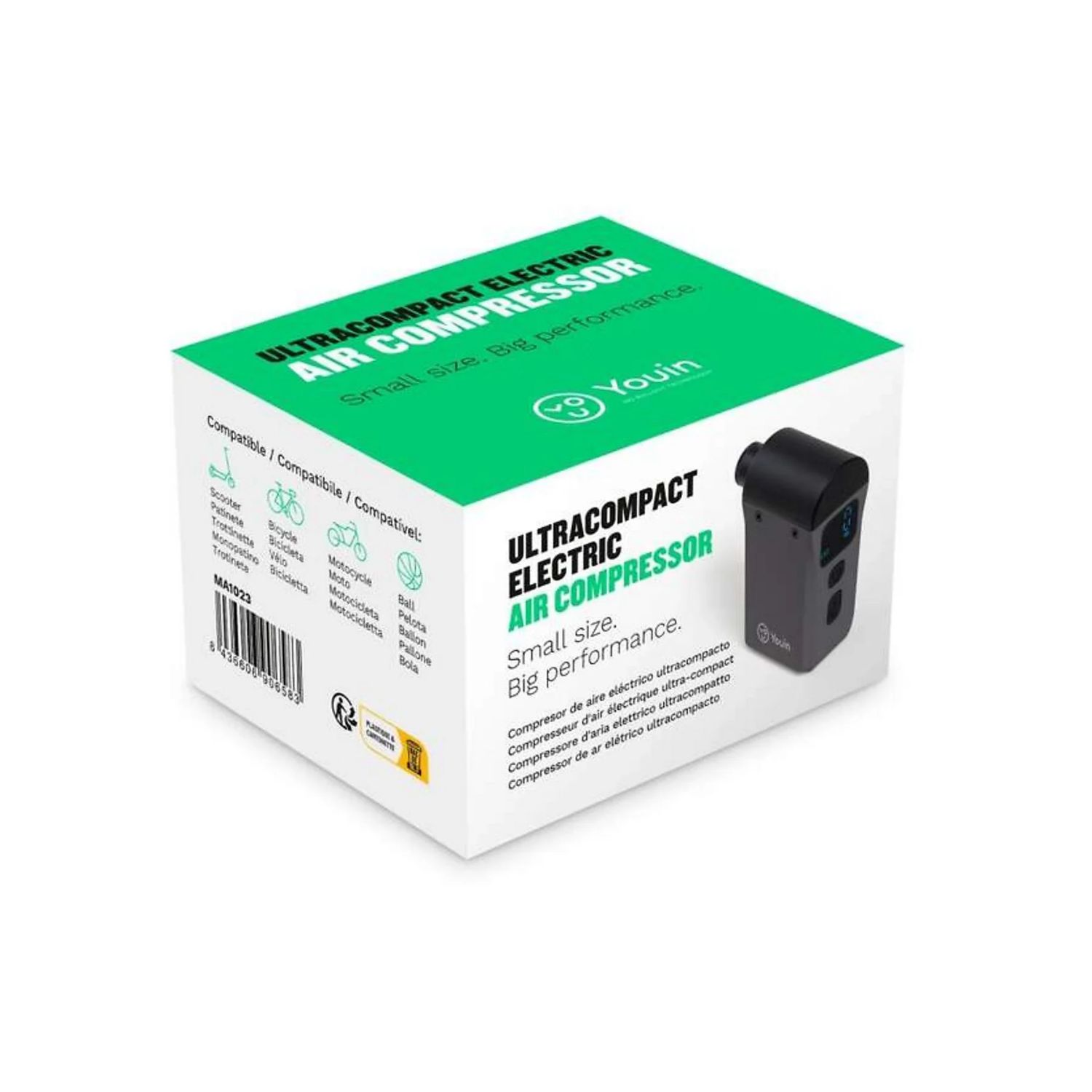 MA1023 - Compresor Aire Youin Elctrico Ultra compacto, Usb-C, batera interna de 500 mAh. (MA1023)