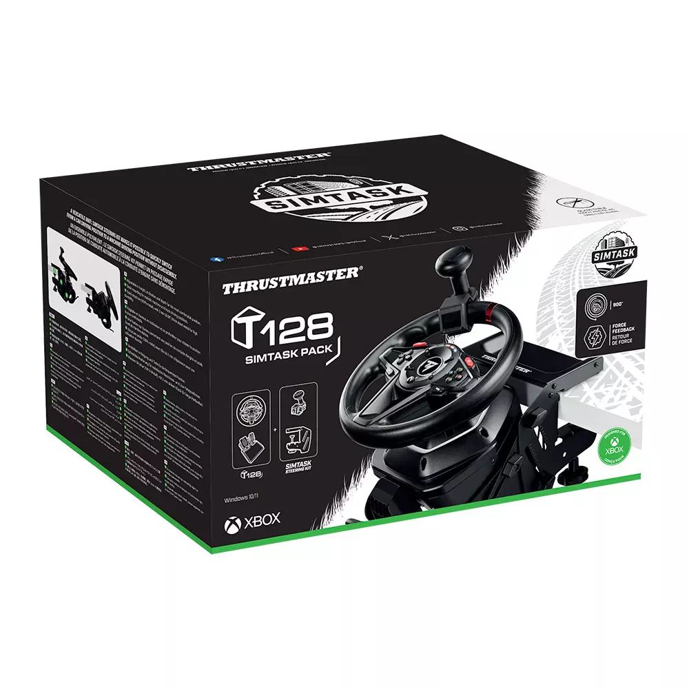 4160648 - Volante Thrustmaster T128 SimTask Pack Force Feedback 900, Pedales T2PM, Kit Fijacin PC/Consola. (4160648)