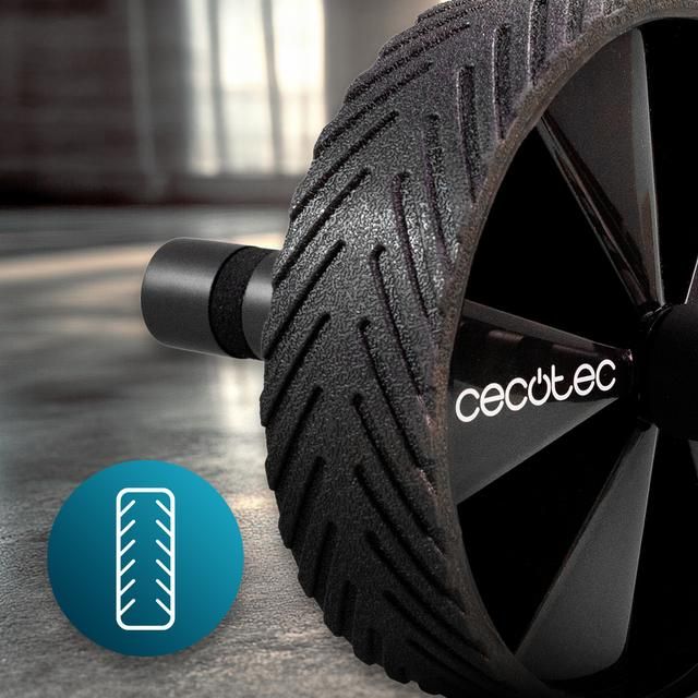 07124 - Rueda abdominal CECOTEC DrumFit AB Wheel, para ejercitar el core y los msculos abdominales. Diseada con recubrimiento exterior de goma para una mayor adherencia y estabilidad. Con agarres acolchados y antideslizantes. Incluye esterilla de goma. (07124)