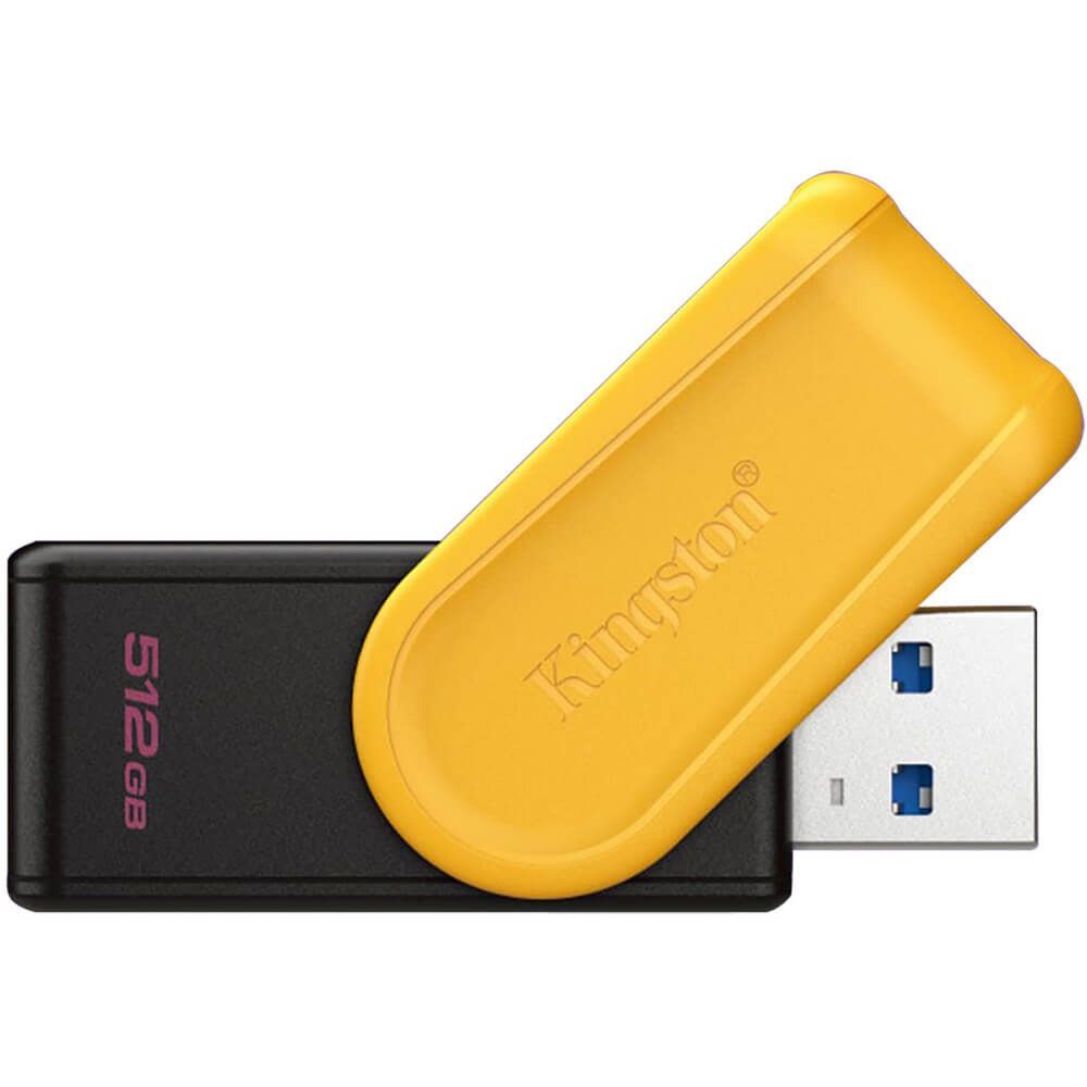 DTXS/512GB - Pendrive Kingston DataTraveler Exodia S 512Gb Usb3.2, Tapn giratorio, Negro/Amarillo. (DTXS/512GB)