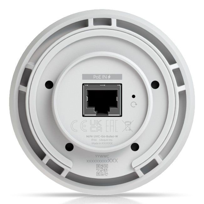 UVC-G6-Bullet-W - Cmara IP Ubiquiti G6 Bullet 4K 30FPS 8mp RJ45 IP66 PoE Interior/Exterior Visin Nocturna Tacho/Pared/Poste Blanca (UVC-G6-Bullet-W)