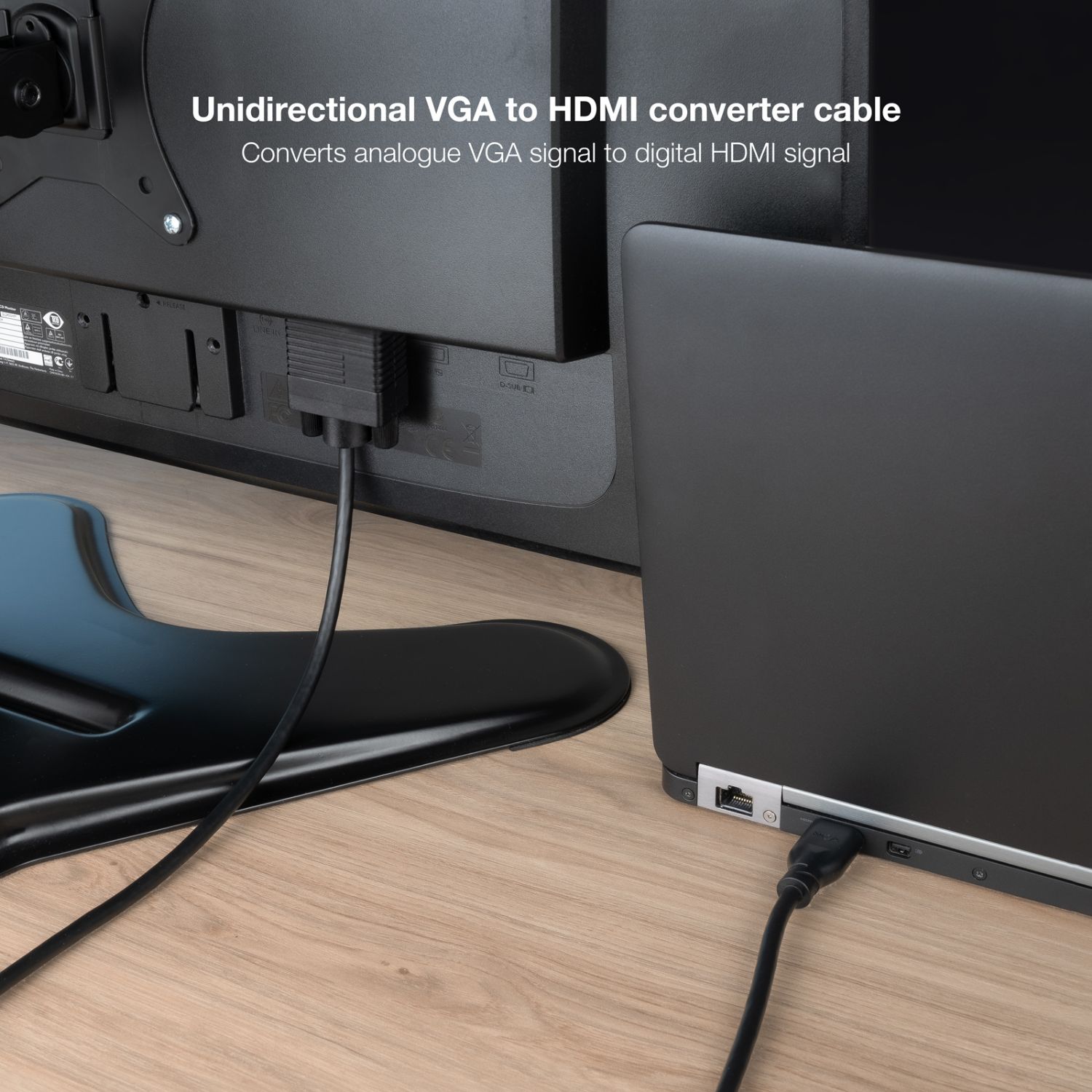 10.15.4602 - Cable Conversor Nanocable VGA/M a HDMI/M 1.8m Negro (10.15.4602)