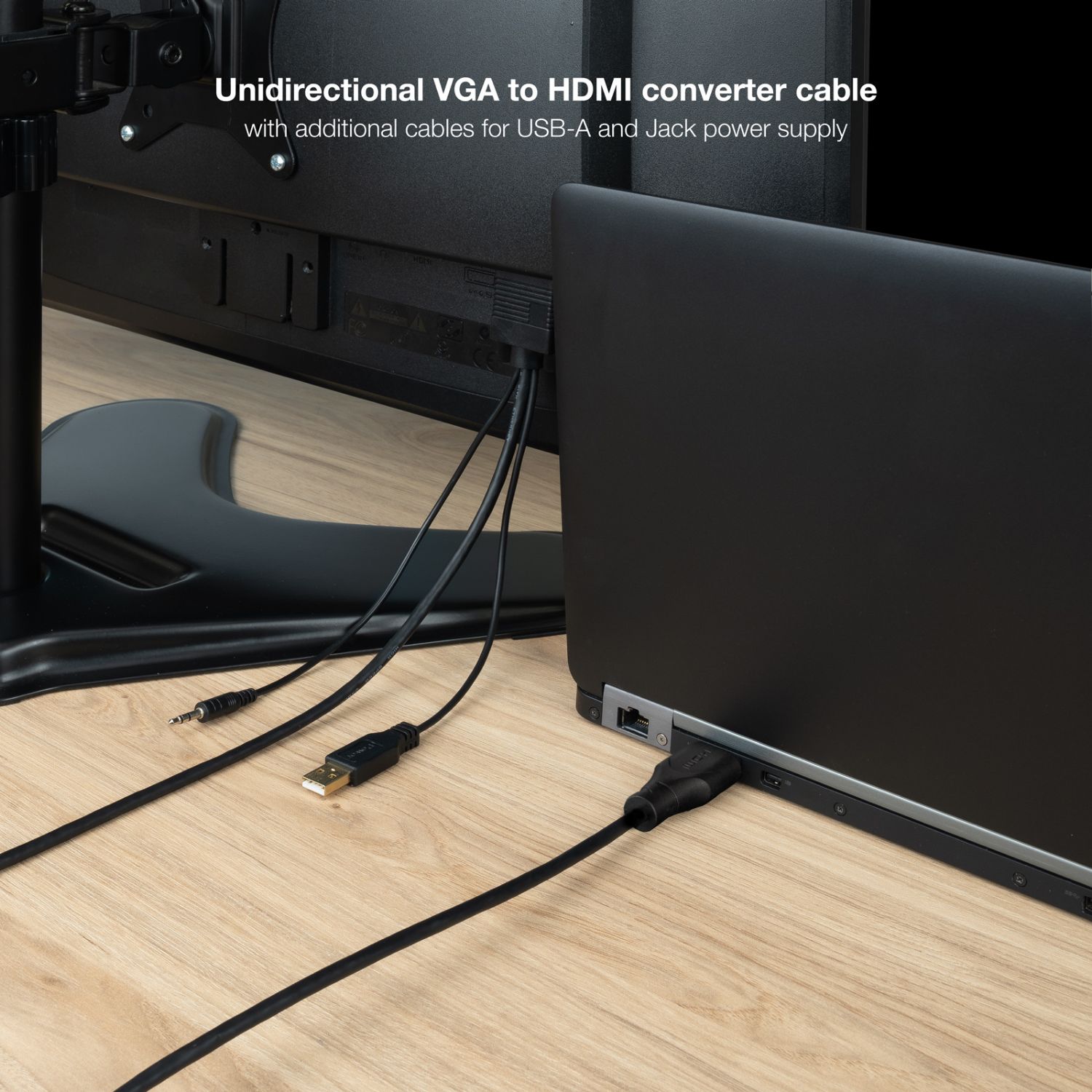 10.15.4612 - Cable Conversor Nanocable VGA/M+Audio/M+Usb-A/M a HDMI/M 1.8m (10.15.4612)
