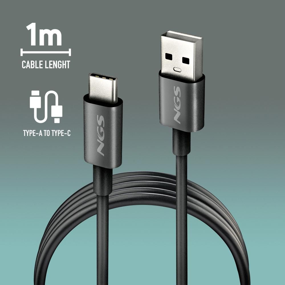 ZYRO-ACBLACK - Cable NGS Usb-C a Usb-C 1m Negro (ZYRO-ACBLACK)