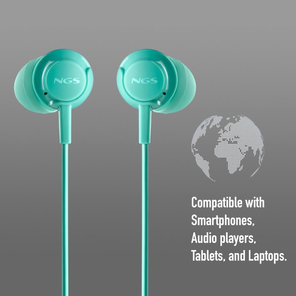 CROSSDRIFTMINT - Auriculares NGS Jack3.5mm Menta (CROSSDRIFTMINT)