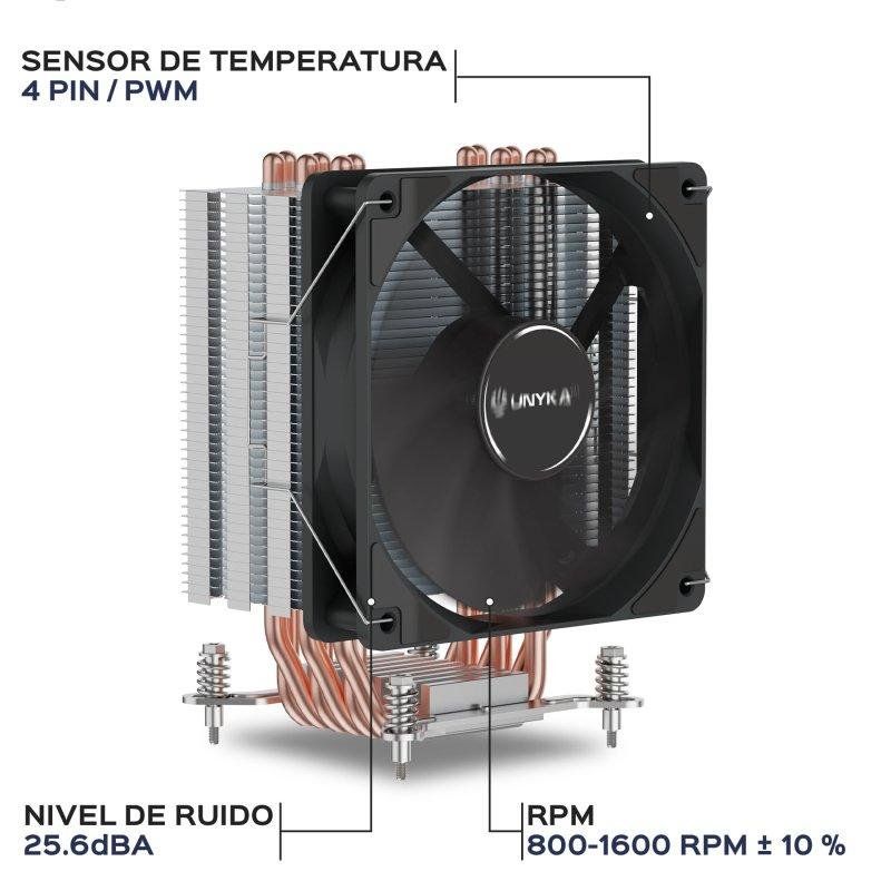UK326101 - Ventilador CPU Unyka ARGB Unycool H60 Negro (UK326101)