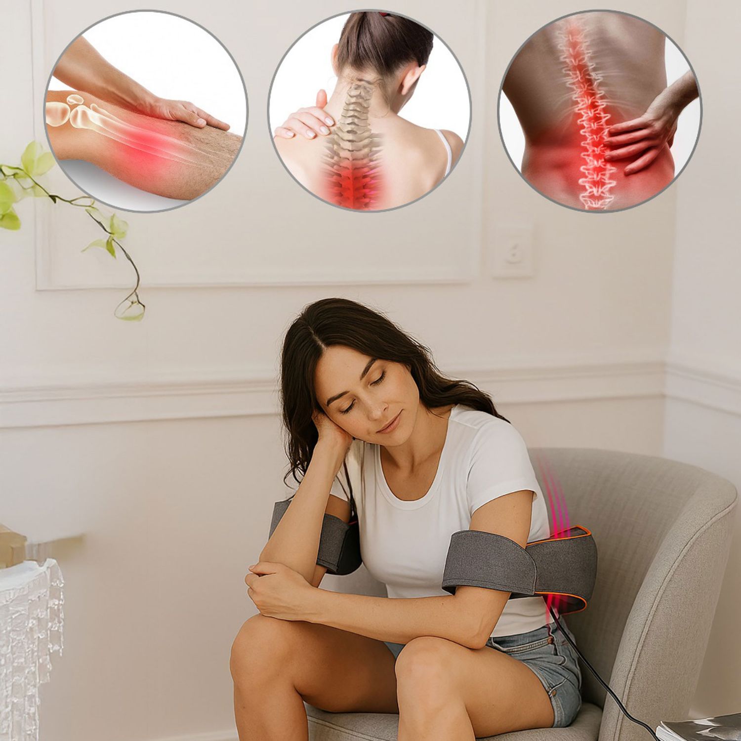 COLLAR SIMPLE - Masajedor Medivon Collar Simple para cuello,shiatsu, posibilidad de masaje en cintura, pantorrillas y muslos, 2 niveles, 8 cabezales.