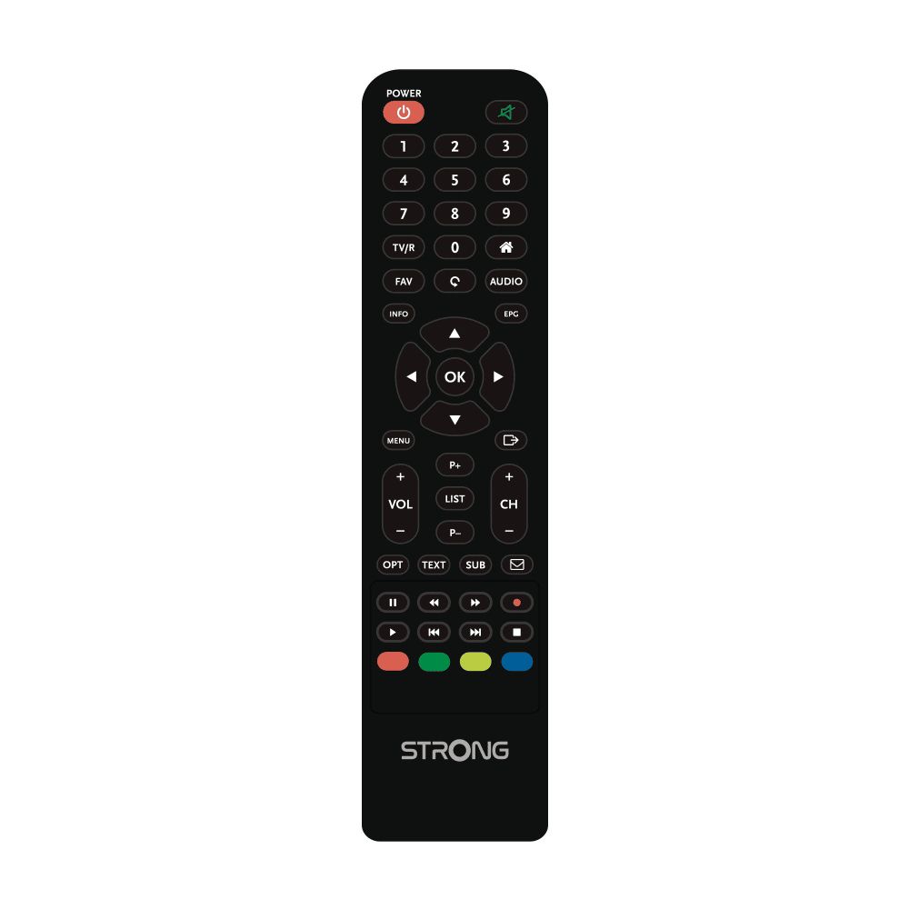 SRT7040 - Receptor TV Strong DV3S2 HD Audio Dolby USB HDMI con Mando Negro (SRT7040)